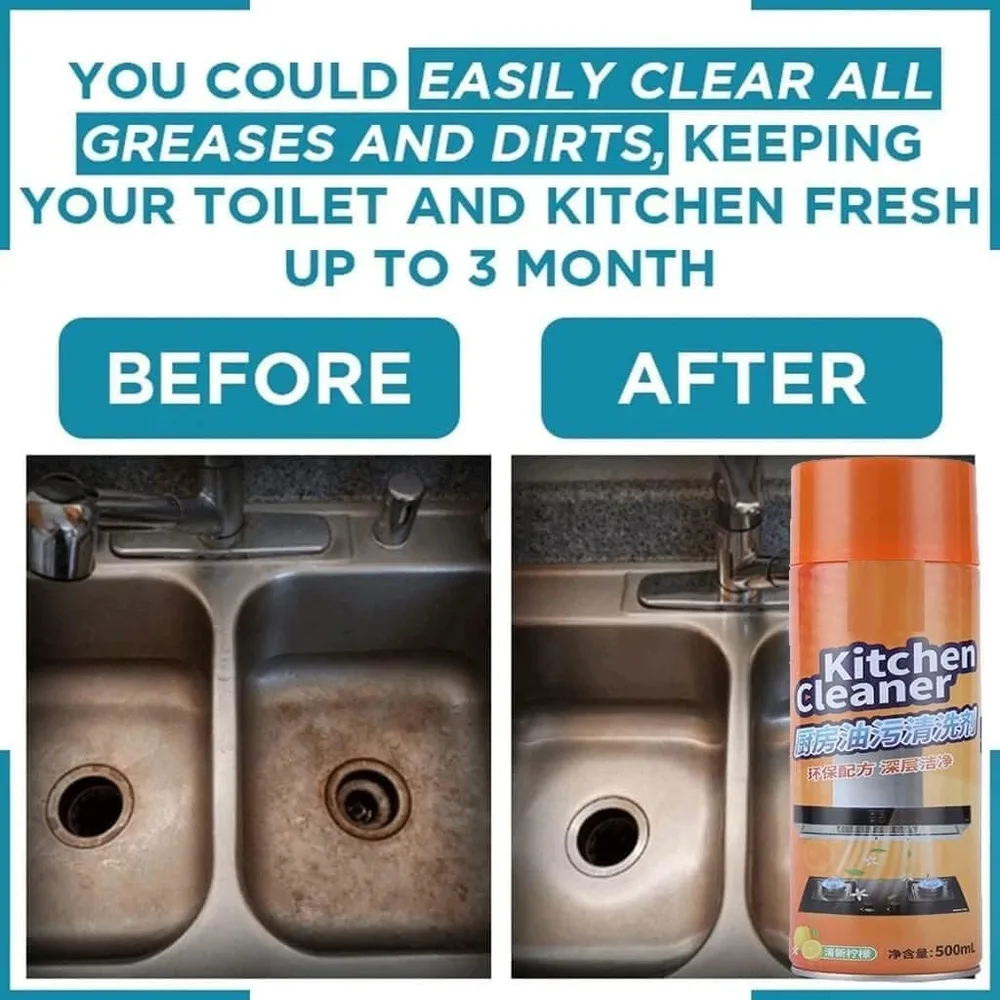 Kitchen Cleaner Spray Powerful Grease & Stain Remover Easy Cleaning 500ml — view 2