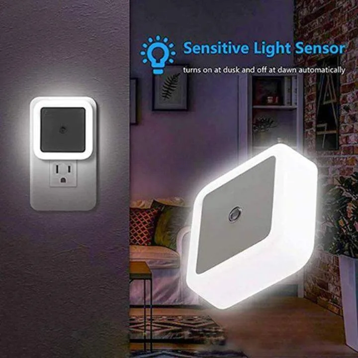 Auto On/Off Mini Wall LED Night Light - Convenient & Smart Bedroom Illumination LED Night Light Sensor Control Light