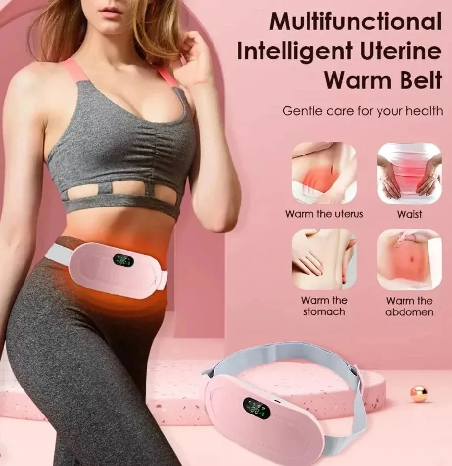 Portable Electric Menstrual Heating Pad Smart Warm Palace Relief Waist Pain Cramps Vibrating Abdominal Electric Belt — view 2