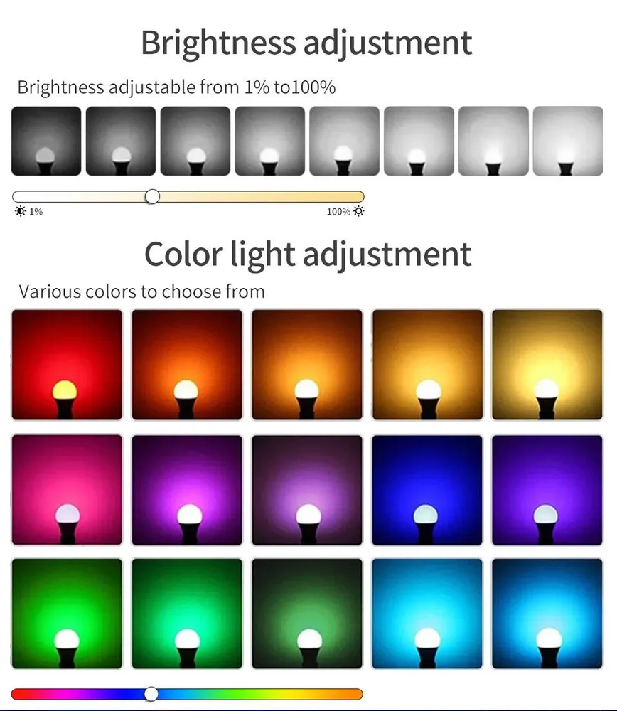 Tuya Smart LED Bulb 10W RGB+CCT with App Control, Bluetooth/Tuya Compatible, Dimmable Home Lighting — view 2