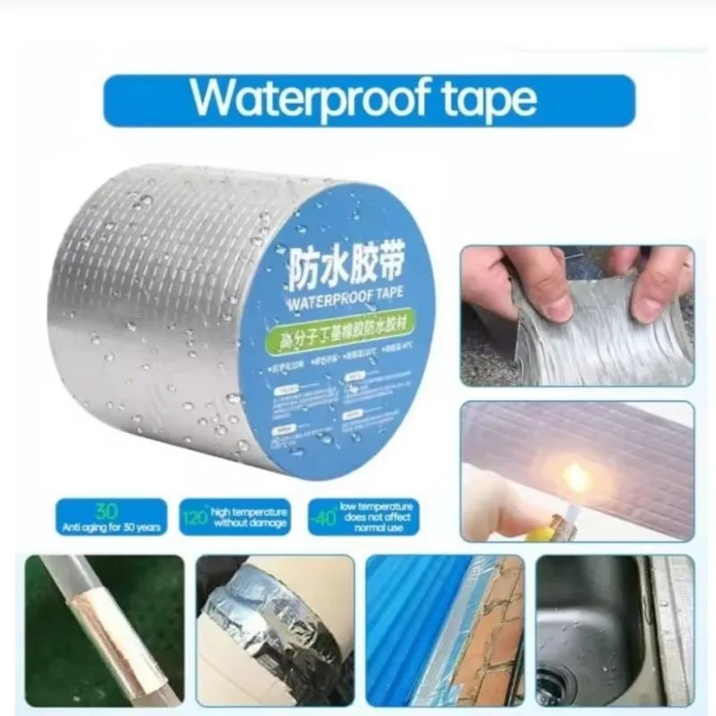 Super Waterproof Aluminum Foil Butyl Tape Aluminum Butyl Tape with Butyl Rubber Adhesive Sealing Tape Easy to Use — view 3