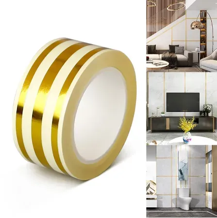 Roll Ceramic Tile Gap Gold Tape Self Adhesive Gap Wall Tile Floor Sticker Home Decorations — view 2