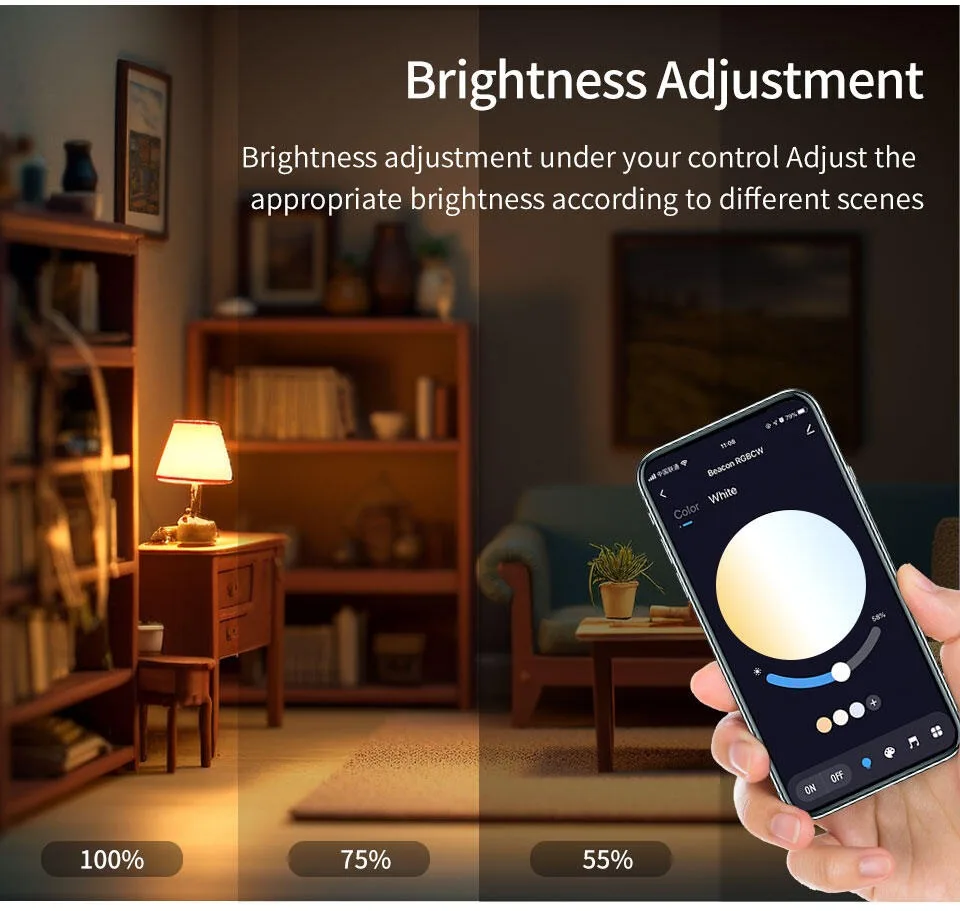 Tuya Smart LED Bulb 10W RGB+CCT with App Control, Bluetooth/Tuya Compatible, Dimmable Home Lighting — view 6