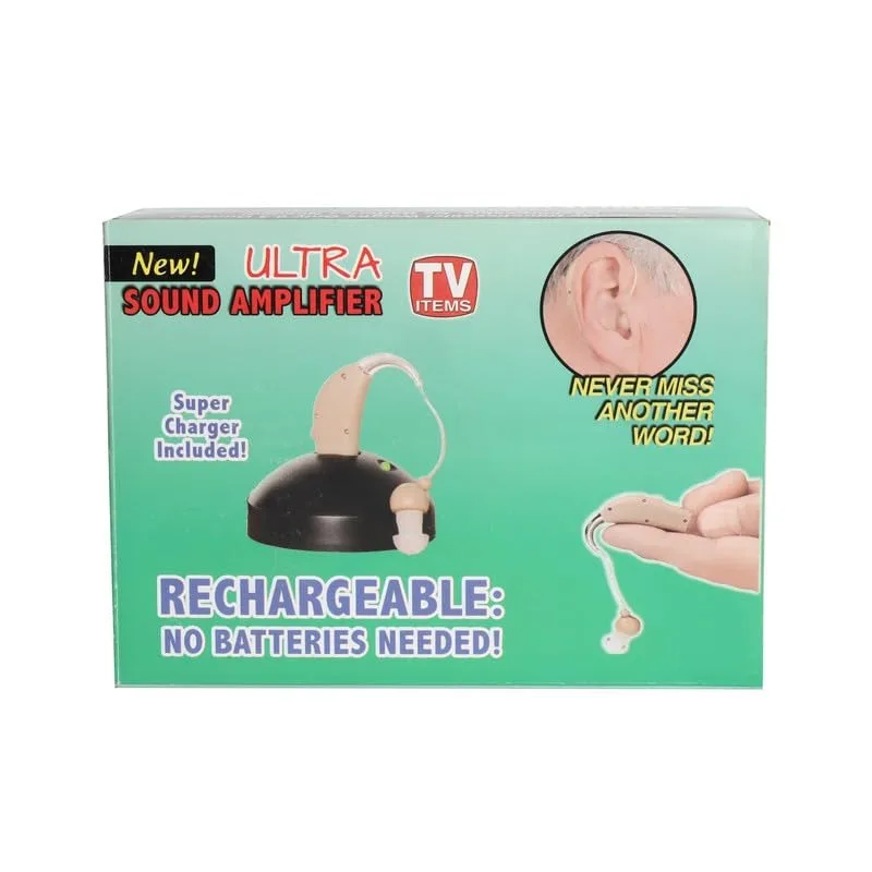 Rechargable Sound Amplifier BTE System Hearing Aid 30X Sound Amplification with Recharging Station — view 4