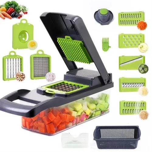 16 in 1 Premium Multifunction Vegetable Cutter with Squre Basket – Portable Chopper, Shredder & Grater for Quick Meal Prep — view 3