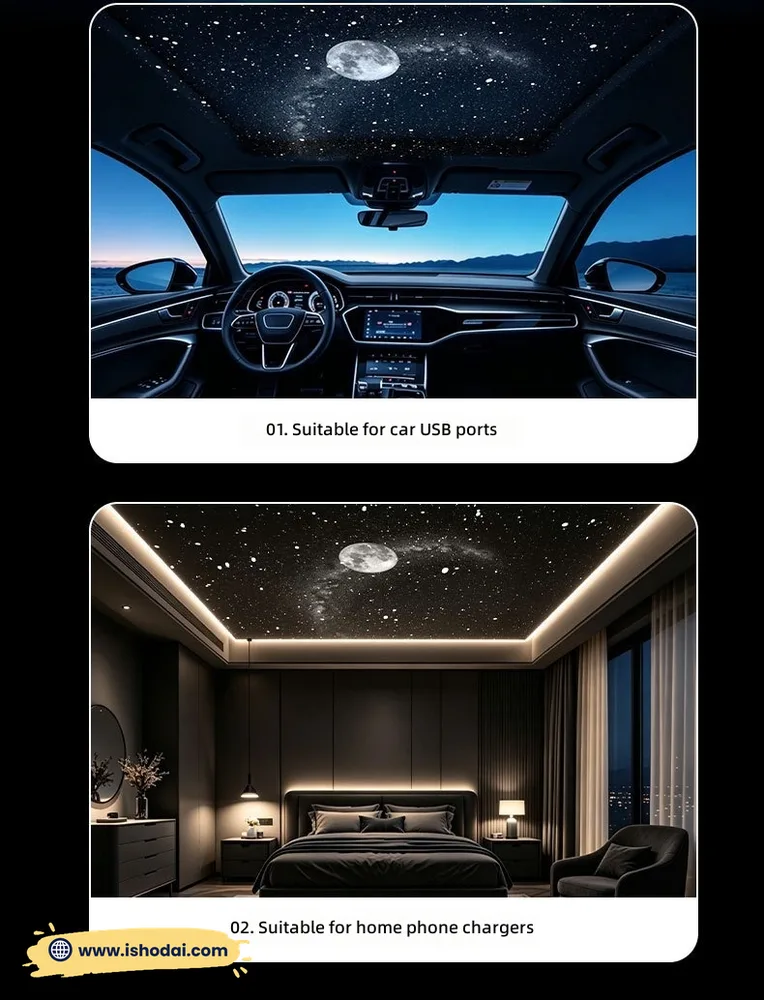 USB Starry Sky Projection Lamp Home Bedroom Night Light Romantic Milky Way Light Car Interior — view 6