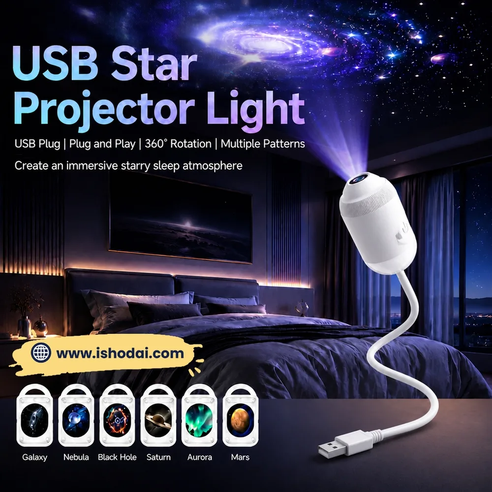 USB Starry Sky Projection Lamp Home Bedroom Night Light Romantic Milky Way Light Car Interior — view 10