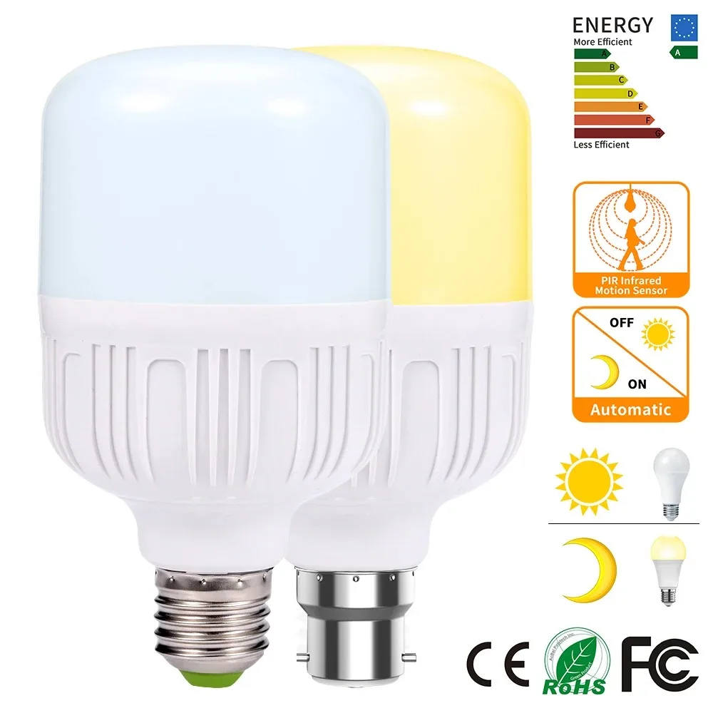 Sound Sensor LED Light Bulb Auto OnOff 12W Energy Saving Smart Light for Home, Stair & Corridor