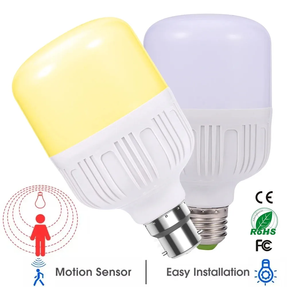 Sound Sensor LED Light Bulb Auto OnOff 12W Energy Saving Smart Light for Home, Stair & Corridor — view 3