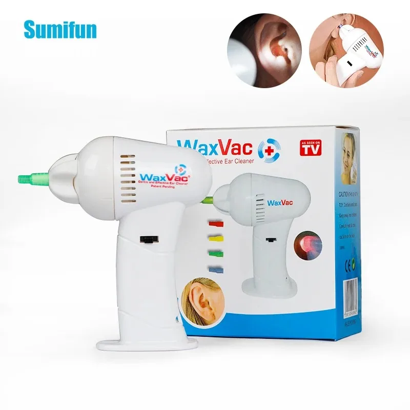 Wax Vac Portable Electric Ear Wax Remover with LED Light Soft Spiral Head Ear Vacuum CleanerTool