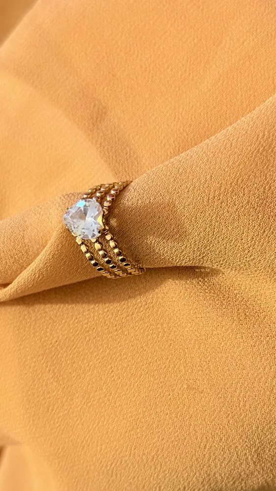 Vintage heart shape finger ring — view 2