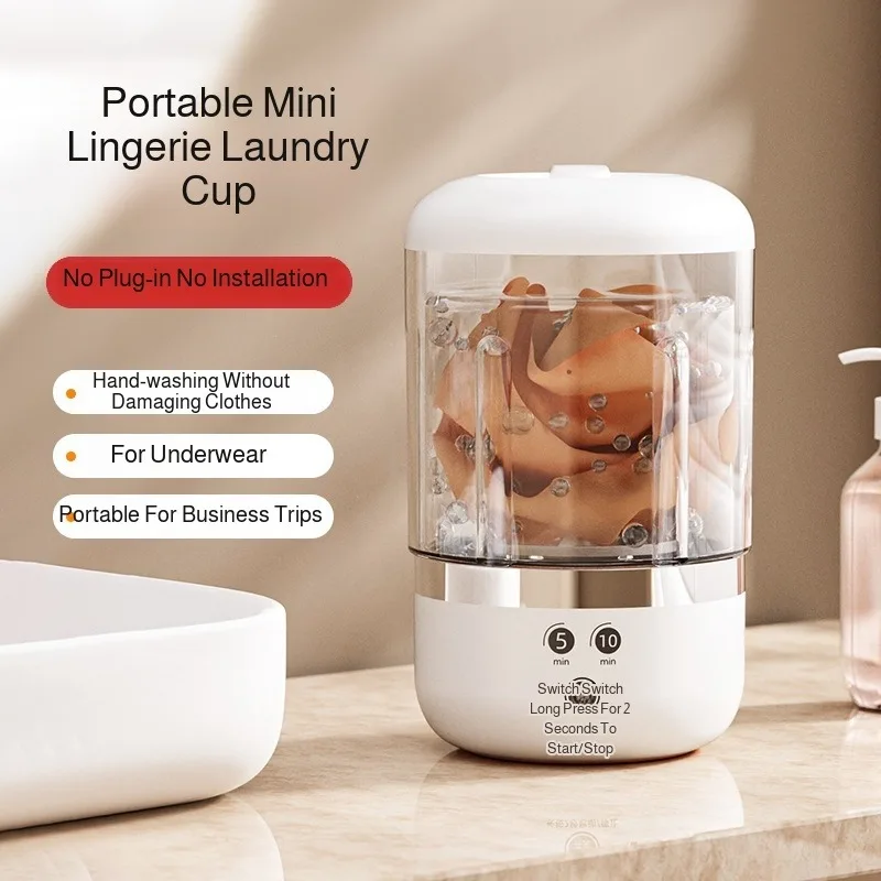 Mini Rechargeable Washing Machine Portable Automatic Travel Laundry Washer — view 3