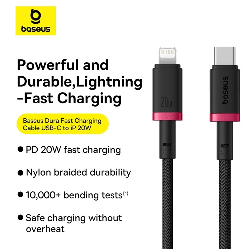 Baseus Cable For Iphone PD 20W Dura Series Fast Charging Cable Type-C to Lightning 1m — view 5