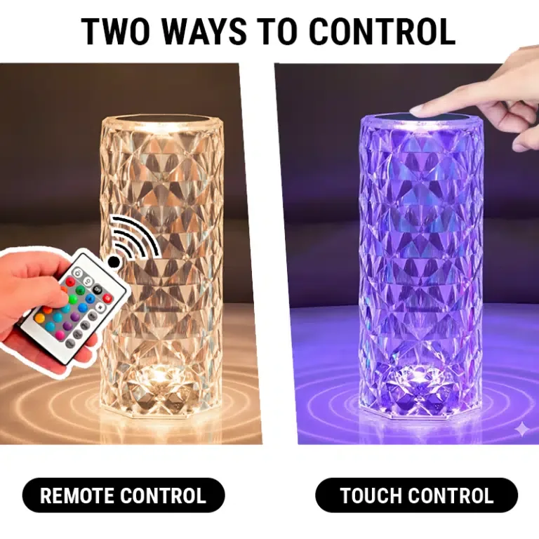 16 Color Crystal Rose Diamond Table Lamp Acrylic Table Lamp with Remote for Living Room, Bedroom — view 3