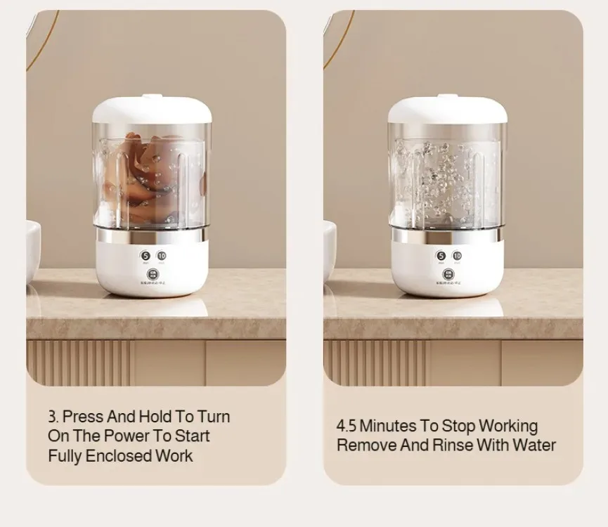 Mini Rechargeable Washing Machine Portable Automatic Travel Laundry Washer — view 8