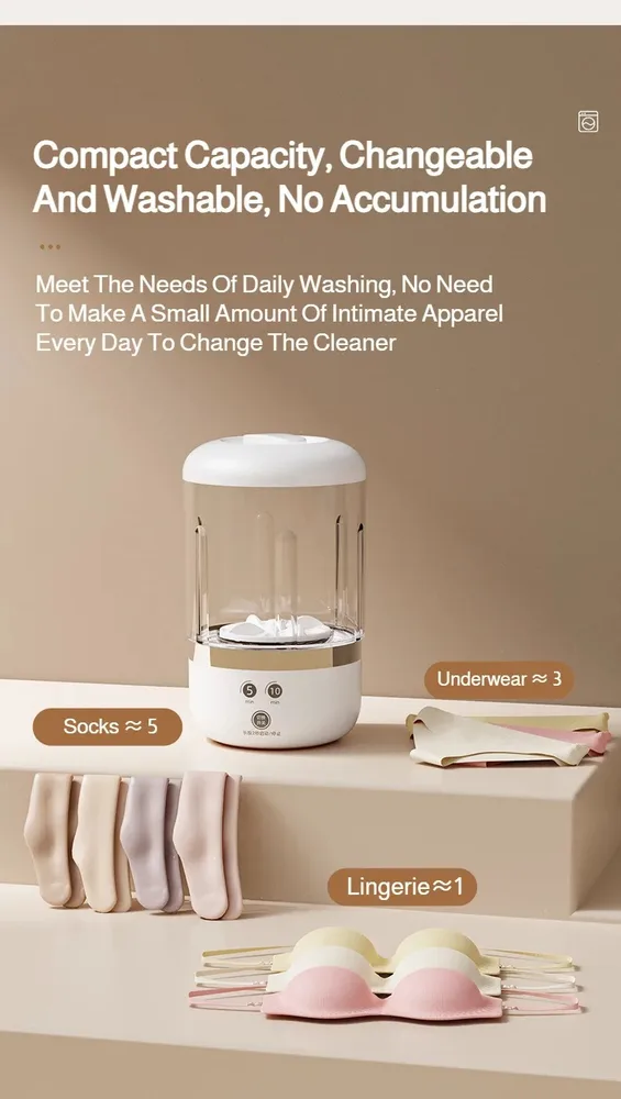 Mini Rechargeable Washing Machine Portable Automatic Travel Laundry Washer — view 26