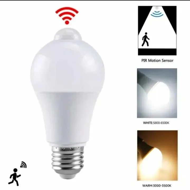 Motion Sensor Led Bulb 15Watt B22 (Pin) Smart Sensor LED Bulb Auto On Off Night Lights Human Body Induction LED Light PIR Motion Sensor Lamp Patch (E27)