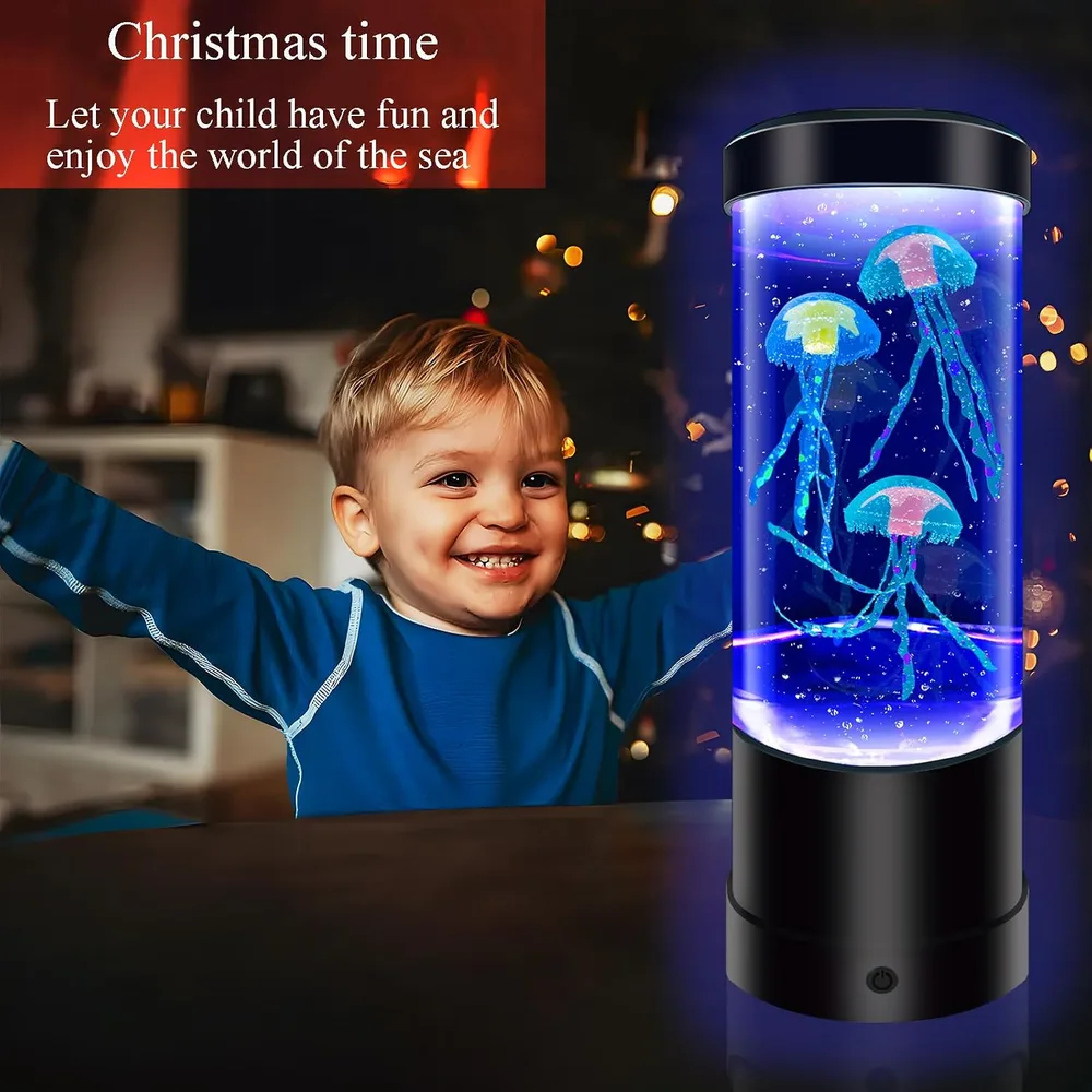 7 Color Changing Jellyfish Lamp, Aquarium Light, USB/Battery Bubble Jellyfish Night Light, Desk Mood Lamp for Home, Bedroom, Room & Office — view 5