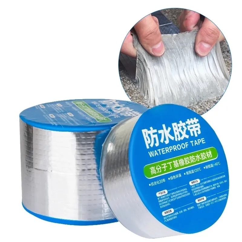 Super Waterproof Aluminum Foil Butyl Tape Aluminum Butyl Tape with Butyl Rubber Adhesive Sealing Tape Easy to Use